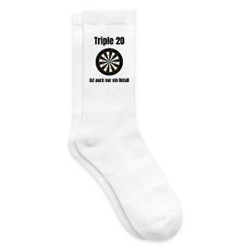 Triple 20 Ist Auch Nur Ein Unfall - Darts  - Tennissocken - Weiß - Rechts