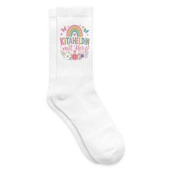 Kitaheldin Mit Herz Regenbogen Erzieherin Design - Tennissocken - Weiß - Rechts