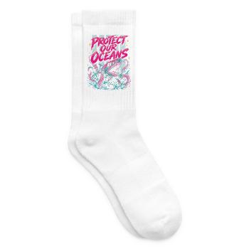 Kryptid-Seeungeheuer Lusca beschützt unsere Ozeane - Tennissocken - Weiß - Rechts