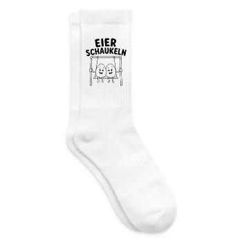 Eier Schaukeln Lustige Ostereier Auf Der Schaukel - Tennissocken - Weiß - Rechts