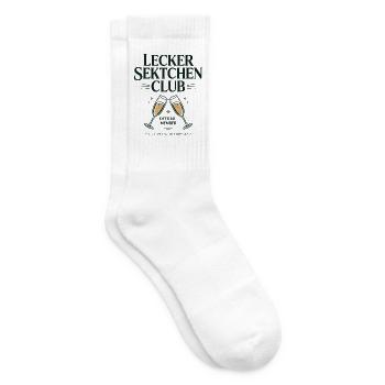 Sekt Lecker Sektchen Club Prosecco JGA Mädelsabend - Tennissocken - Weiß - Rechts