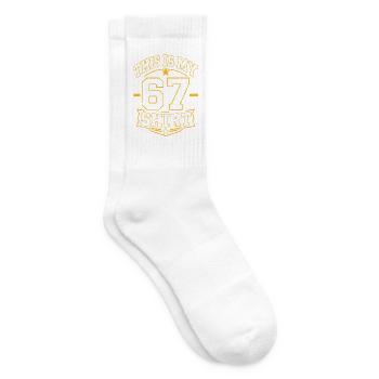 Funny 6 7 six seven meme - Tennissocken - Weiß - Rechts