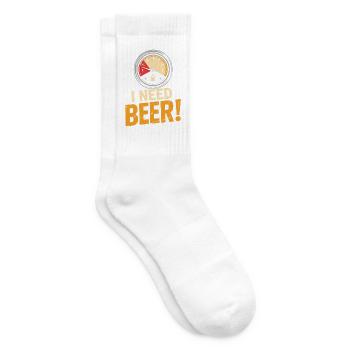 Bier I Need Beer Bierliebhaber JGA Saufen Bier - Tennissocken - Weiß - Rechts
