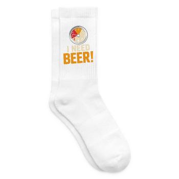 Bier I Need Beer Bierliebhaber JGA Saufen Bier - Tennissocken - Weiß - Rechts