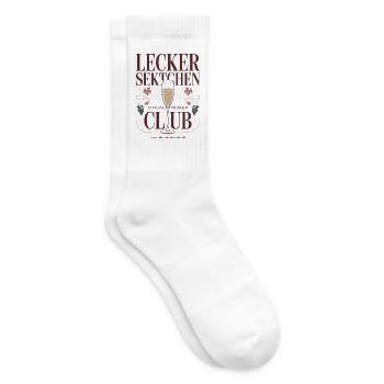 Sekt Lecker Sektchen Club Prosecco JGA Mädelsabend - Tennissocken - Weiß - Rechts