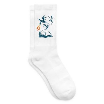 Buch Drachen Fantasy Lesen - Tennissocken - Weiß - Rechts