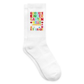 Goodbye Kindergarten Hello 1st Grade Back To Schoo - Tennissocken - Weiß - Rechts