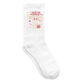 Hey Boo-tiful Retro Geist Halloween Süßes Design - Tennissocken - Weiß - Rechts
