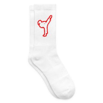 Taekwondo Karate Damen Kinder Mädchen Kampfsport - Tennissocken - Weiß - Rechts