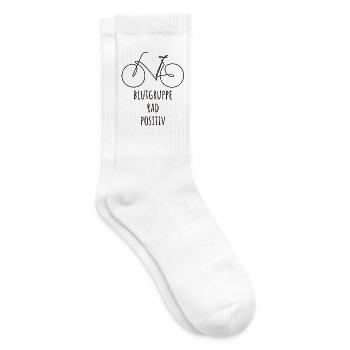 Blutgrupe Rad positiv | Fahrrad handgezeichnet - Tennissocken - Weiß - Rechts