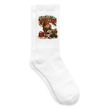 Elves don't do overtime - Weihnachten Elfen Schnee - Tennissocken - Weiß - Rechts