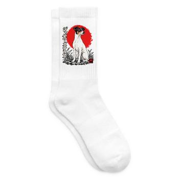 Japanischer Terrier Japan Hund Shirt - Tennissocken - Weiß - Rechts