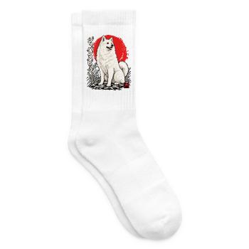 Japan Spitz Japanischer Hund Japan Shirt - Tennissocken - Weiß - Rechts