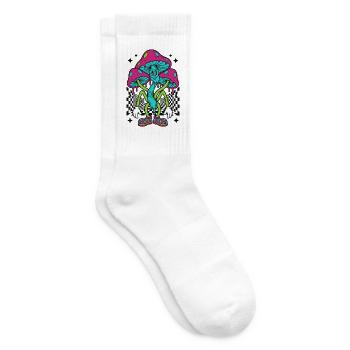 Psychedelisches Festival-Hippie-Pilz-Batik-Rave - Tennissocken - Weiß - Rechts