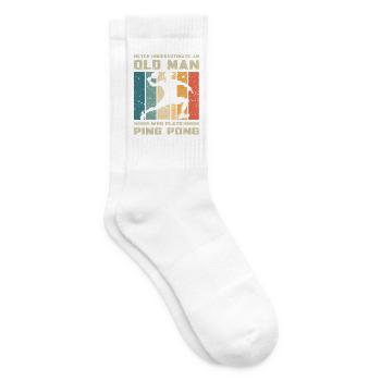 Unterschätze nicht Alten Mann Der Ping Pong Spielt - Tennissocken - Weiß - Rechts