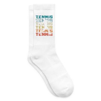 Retro Tennisspieler Spielt Vorhand - Tennissocken - Weiß - Rechts