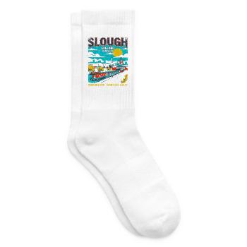 Retro Slough England Cityscape Skyline Novelty - Tennissocken - Weiß - Rechts