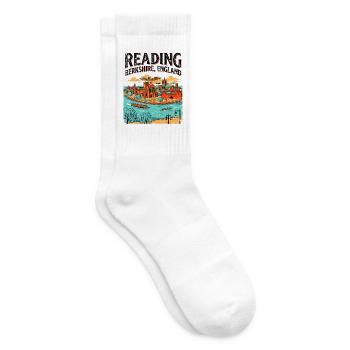 City Retro Reading Berkshire England Skyline - Tennissocken - Weiß - Rechts