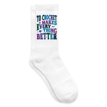 To Crochet makes everything better - Tennissocken - Weiß - Rechts