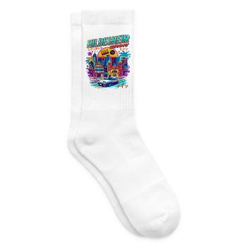 Hildesheim Germany Retro 80s Aesthetic Synthwave - Tennissocken - Weiß - Rechts