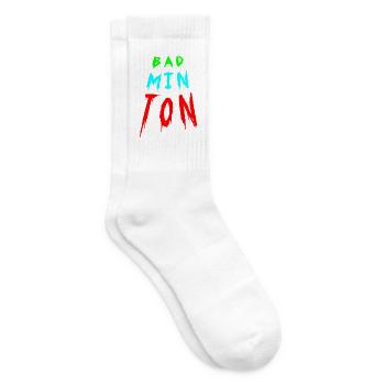 Badminton Colorful Brush Lettering Art - Tennissocken - Weiß - Rechts