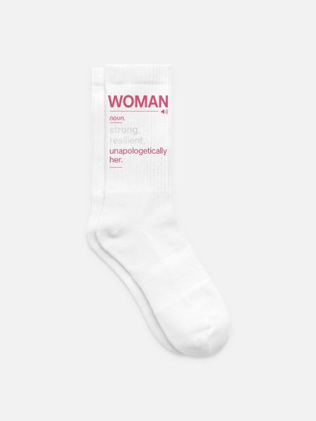 Definition: Frau: Stark, widerstandsfähig - Tennissocken - Weiß