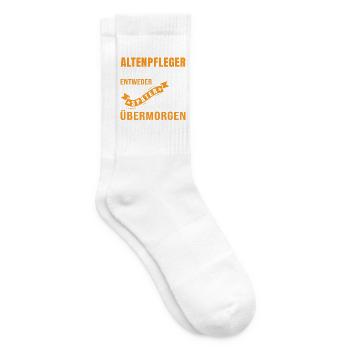 Altenpflege Pfleger Pflegepersonal Pflegekraft - Tennissocken - Weiß - Rechts