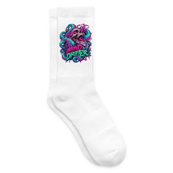 MindDrifter Skull Neon Tentakel - Tennissocken - Weiß - Rechts