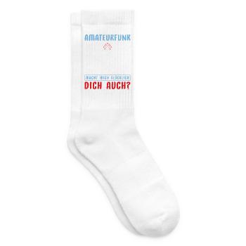 Amateurfunk Geschenke für Funker Funkamateur - Tennissocken - Weiß - Rechts