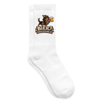 Lustiger Dackel im bayerischen Look - Tennissocken - Weiß - Rechts