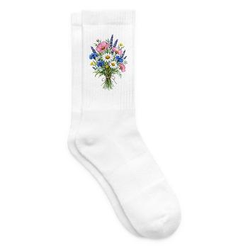 Botanische Wildblumen Wildblume - Tennissocken - Weiß - Rechts