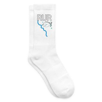 Der reissende Fluss Rur Lebendiger Fluss mit Fisch - Tennissocken - Weiß - Rechts