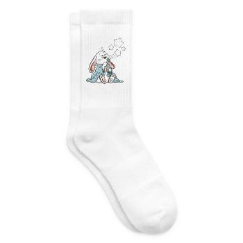 Hase Sterne Seifenblasen Schlafanzug Gute Nacht Ca - Tennissocken - Weiß - Rechts