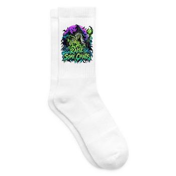 Chaosruferin: Glühende grüne Magie - Tennissocken - Weiß - Rechts