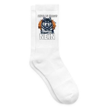 Husky Meme T witzig Husky Gassi T für Hundehalter - Tennissocken - Weiß - Rechts