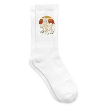 Australian Shepherd Vor Bergen Sonnenuntergang - Tennissocken - Weiß - Rechts