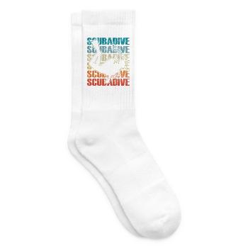 Retro Taucher Für Schnorcheln und Tauchen - Tennissocken - Weiß - Rechts