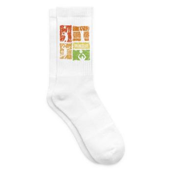 Retro Volleyball Volleyballer Grafik Für Männer - Tennissocken - Weiß - Rechts