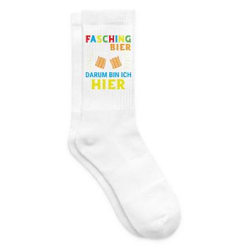 Fasching und Bier darum bin ich hier - Tennissocken - Weiß - Rechts