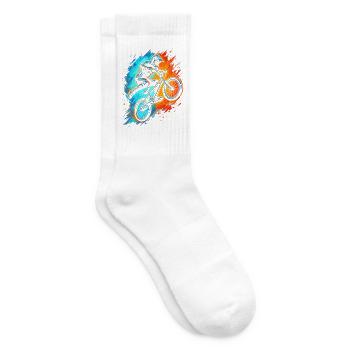 BMX Fahrrad Bike Jungen Herren BMX Kinder - Tennissocken - Weiß - Rechts