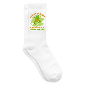 Frog Catcher Puddle Patcher & Proud Catcher Frog - Tennissocken - Weiß - Rechts