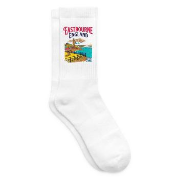 City Eastbourne England Seaside Coast Vintage - Tennissocken - Weiß - Rechts