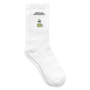 Matcha Notfall Sicherheits-Logo - Tennissocken - Weiß - Rechts