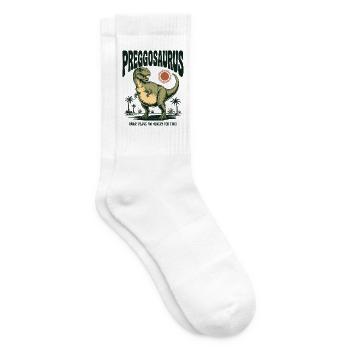Preggosaurus Babyparty Baby Dino Mama Schwanger - Tennissocken - Weiß - Rechts