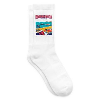City Vintage Bournemouth England Coastal Travel - Tennissocken - Weiß - Rechts