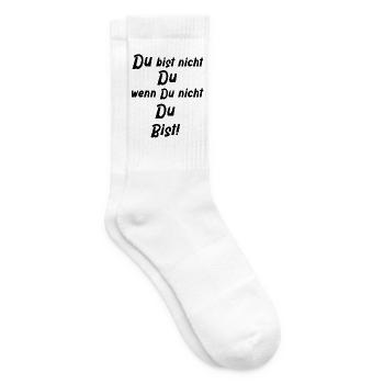 Du Spruch Wortspiel Sprüche Spruch witzig fun Witz - Tennissocken - Weiß - Rechts