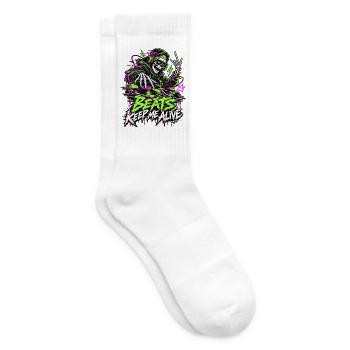Beats Keep Me Alive Neon DJ - Tennissocken - Weiß - Rechts