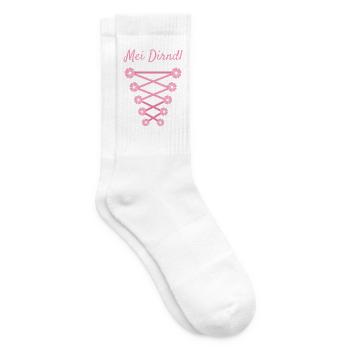 Mei Dirndl Bayern Tracht Volksfest Lustiger Spruch - Tennissocken - Weiß - Rechts