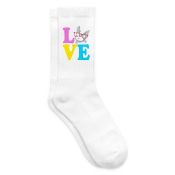 Boston Terrier - Tennissocken - Weiß - Rechts