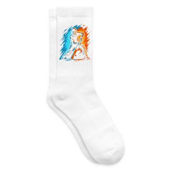 Cricket Herren Kinder Cricketspieler - Tennissocken - Weiß - Rechts